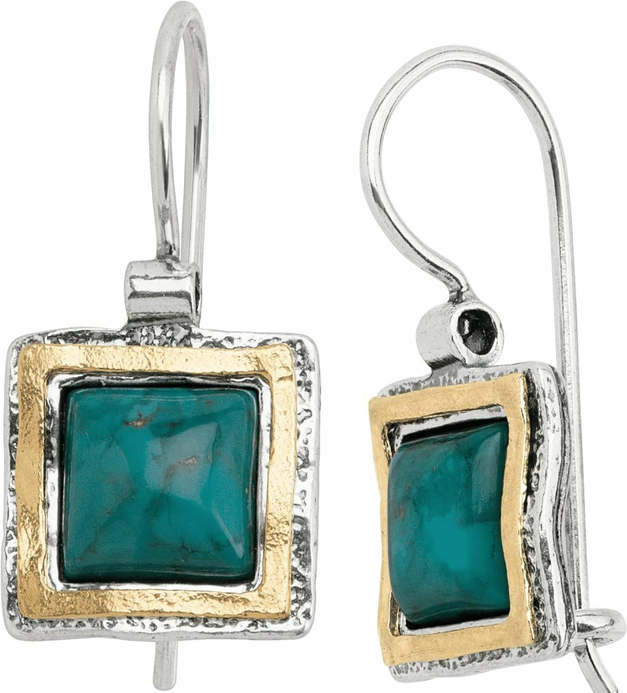 Silpada Silpada 'Emerald Lake' Compressed Turquoise Drop Earrings In Sterling Silver & 14K Gold Plate | Earrings