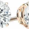 ALLORYA Allorya 0.25-2.00 Carat Round Lab Grown White Diamond 4 Prong Solitaire Uni Stud Earrings In 14K Solid Gold | Earrings