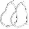 GDDX 925 Sterling Silver Hoop Earrings For Women Heart Earrings Hoop Earrings For Women Cubic Zirconia Earrings Hoops Ear Gddx Jewelry 20 30 40 Mm Gifts | Earrings