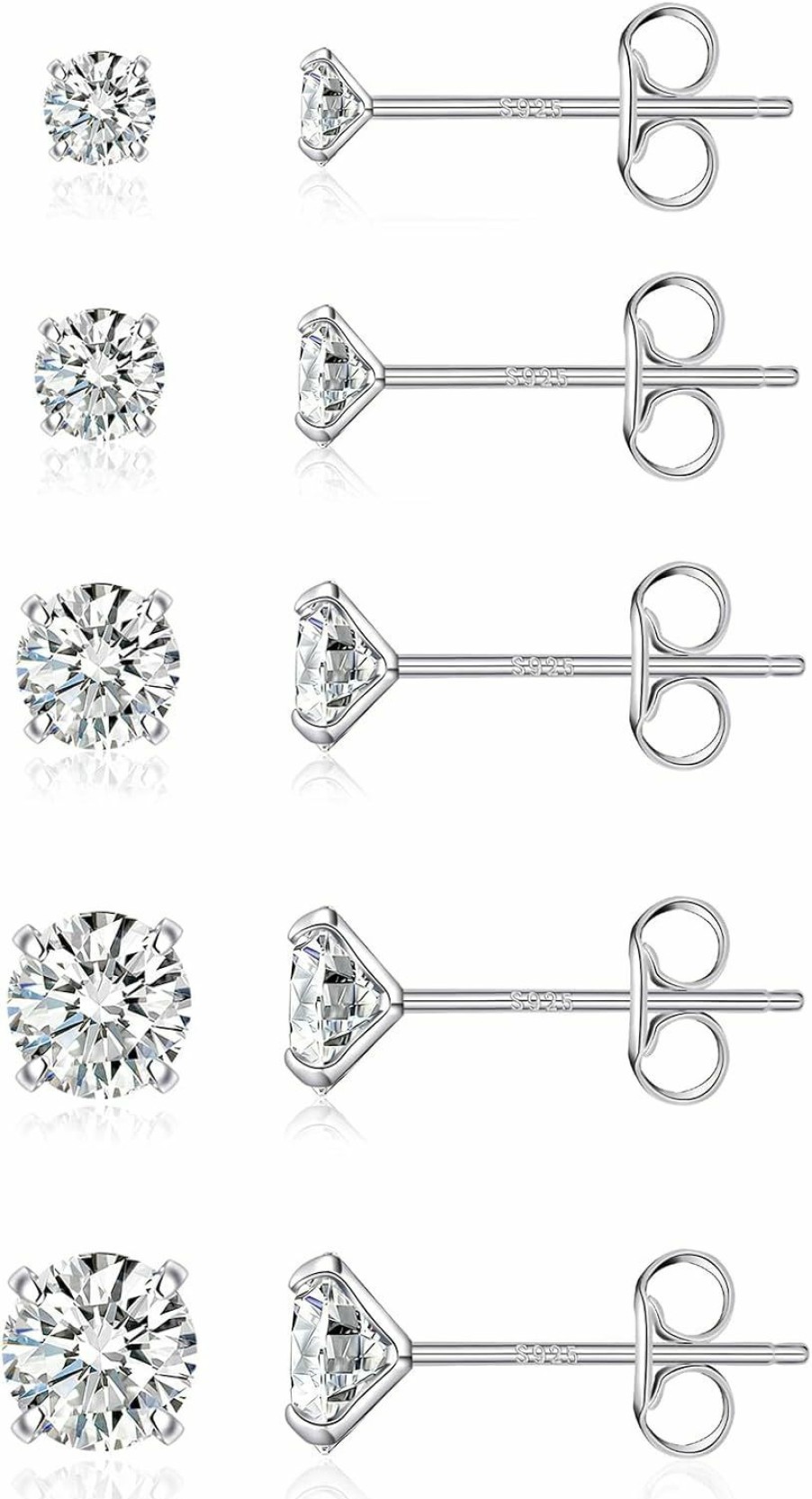 PRETOLE Pretole 8 Pairs Sterling Silver Stud Earrings For Women,14K Gold Plated Stud Earrings Set For Women Hypoallergenic Stud Earrings Cubic Zirconia Stud Earrings Small Stud Earrings For Girls Women | Earrings