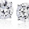 The Diamond Channel The Diamond Channel 0.50 To 6 Carat Lab Grown Solitaire Diamond Stud Earrings Round Cut 4 Prong Screw Back (F-G Color, Vs1-Vs2 Eye Clean Clarity) | Earrings