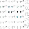 SAILIMUE Sailimue 23Pairs Surgical Steel Flat Back Stud Earrings For Women Men Hypoallergenic 20G Tiny Cartilage Earrings Stud Hoops Small Cz Star Moon Heart Opal Helix Tragus Daith Earrings Piercing Jewelry | Earrings