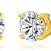 LAVISHE Lavishe 925 Sterling Silver 4 Prong Pure Brilliance Cubic Zirconia Stud Earrings Hypoallergenic | Earrings