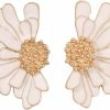 NORLSO Gold Statement Earrings For Women Large Gold Earrings Gold Flower Floral Drop Earrings Ginkgo Leaf Earrings Exaggerated Geometric Earrings Boho Metal Sectored Earrings Summer Beach Party Jewelry Birthday Gifts For Women Girls | Earrings