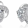 YOQUCOL Yoqucol Cubic Zirconia Crystal Geometry Cross Clip On Earrings Non Pierced Jewellery Elegant Stud For Women Girls | Earrings