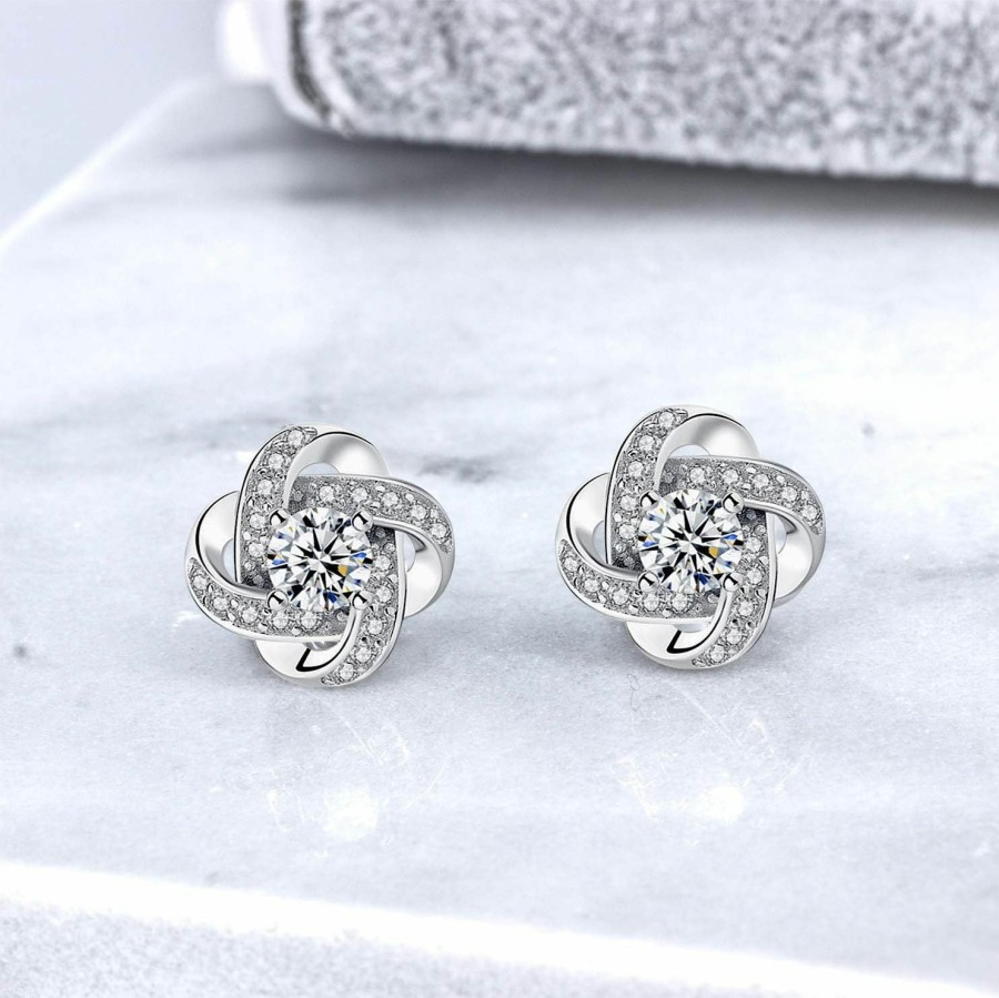 YOQUCOL Yoqucol Cubic Zirconia Crystal Geometry Cross Clip On Earrings Non Pierced Jewellery Elegant Stud For Women Girls | Earrings