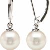 PAVOI Pavoi Sterling Silver Simulated Shell Pearl Earrings Leverback Dangle Studs | Earrings