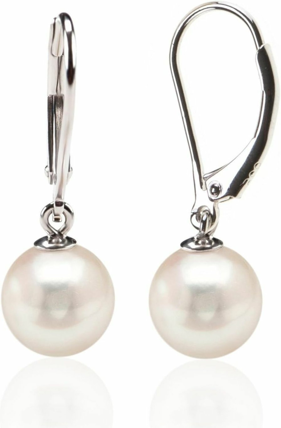 PAVOI Pavoi Sterling Silver Simulated Shell Pearl Earrings Leverback Dangle Studs | Earrings