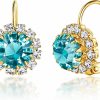 Barzel Crystal Flower Earrings For Women | Brazel 18K Gold Plated Crystal Flower Earrings Cubic Zirconia Earrings For Women | Earrings