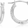 TILO JEWELRY 14K Gold Hand Engraved Diamond-Cut Round Hoop Earrings, (0.5 Inch Diameter) | Earrings