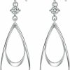 YUEXIAODOU 925 Silver Dangle Earrings For Women Hypoallergenic Cute Fashion Teardrop Drop Earrings Sparkly Nickel Free Crystal Hanging Dangly Dangling Earrings Jewelry For Women Girls | Earrings