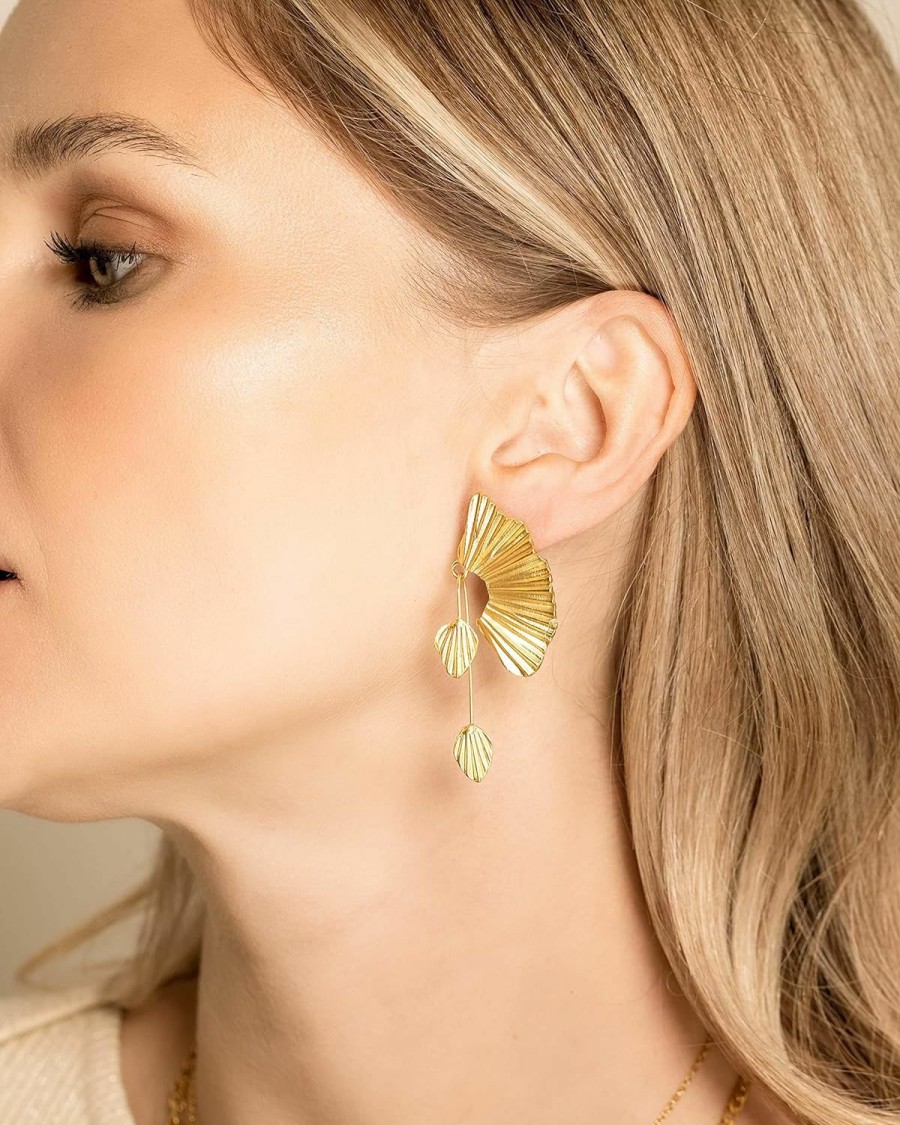 SNGIA Statement Earrings For Women, Gold Dangle Earrings, Statement Earrings, Gold Statement Earrings,Gold Accessories For Women By Sngia, Gold Dangle Earrings For Women, Chunky Gold Earrings, Fashion Earrings For Women, Gold Earrings For Women Trendy, 18K Gold Plated Chunky Earrings For Women. | Earrings