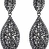 Flyonce Flyonce Women'S Rhinestone Crystal Wedding Bridal 2 Leaf Drop Dangle Chandelier Earrings | Earrings