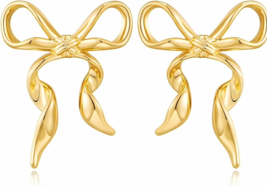 MUYAN Muyan Gold Bow Butterfly Stud Earrings Fashion Jewelry For Women | Earrings