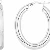 PAVOI Pavoi 14K Gold Plated Sterling Silver Post Monet Oval Chunky Lightweight Hoop Earrings For Women | Earrings