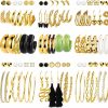 FAXHION 45 Pairs Gold Hoop Earrings For Girls Women, Chunky Twisted Small Big Hoops Earring Packs Set, Earrings For Women Multipack, Fashion Trendy Earrings Jewelry For Birthday Party Christmas Gift | Earrings