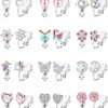 LOYALLOOK Loyallook 12Pairs Cute Clip On Earrings For Women Girls Hypoallergenic Turtle Heart Star Butterfly Flower Pearl Cz Clip Earrings Multicolored Clip-On Stud Non Pierced Earrings Set | Earrings