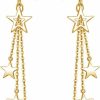 ZMJK 18K Gold Star Long Tassel Dangle Earrings For Women Shooting Star Earrings Meteor Lucky Star Pearl Drop Earrings Jewelry | Earrings