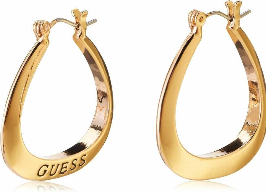 GUESS Guess Basic Small Oval Logo Hoop Earrings | Earrings