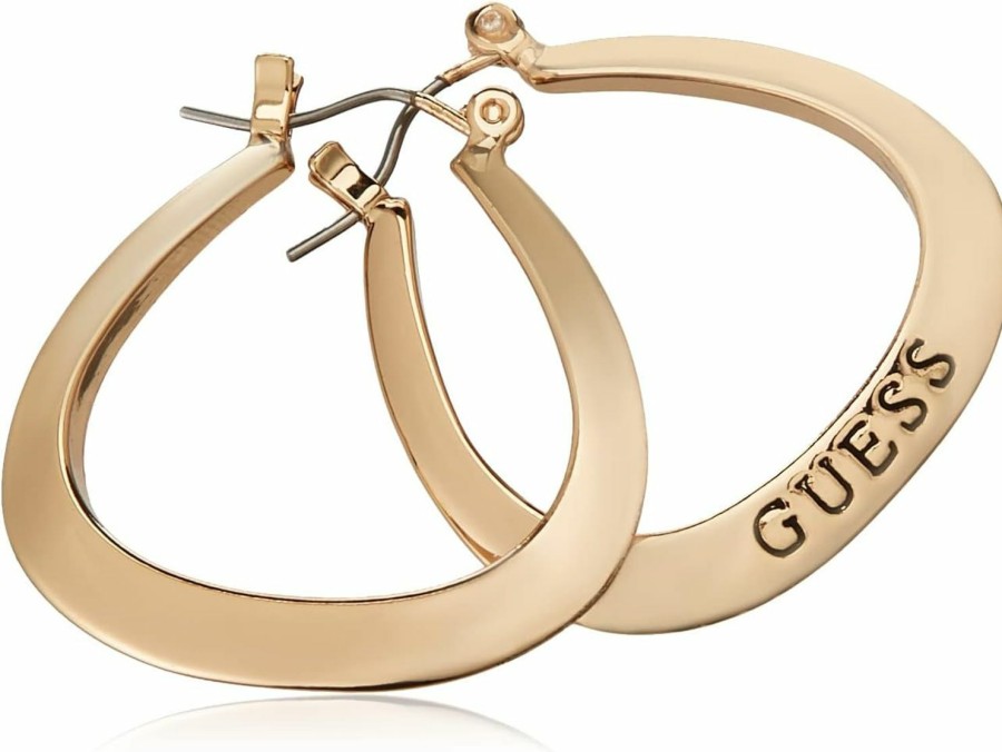 GUESS Guess Basic Small Oval Logo Hoop Earrings | Earrings