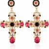 FUTIMELY Big Cross Earrings,Color Crystal Baroque Drop Dangle Earrings For Women Teens Girls Bar Party Gifts | Earrings