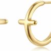 LOYATA Loyata Hoop Earrings Gold Open C Shape Thick Infinity 14K Gold Plated Simple Hypoallergenic Jewelry Gift For Women | Earrings