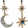 Betsey Johnson Celestial Moon & Star Drop Earrings | Earrings