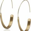 Lucky Brand Lucky Brand Women'S Brushed Gold Modern Hoop Earrings, One Size | Earrings