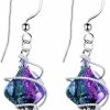 Body Candy Body Candy Handcrafted 925 Silver Purple Dichroic Drop Dangle Earrings Created With Crystals | Earrings