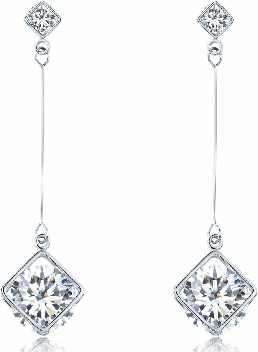 SBLING Sbling 18K Gold Plated Or Platinum Plated Cubic Zirconia Drop Earrings (3.9 Cttw) | Earrings