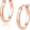 Jewlpire Jewlpire 14K Gold Hoop Earrings With 925 Sterling Silver Post Hypoallergenic Lightweight Small Hoop Earrings For Women Girls 15Mm 20Mm Huggie Earrings | Earrings