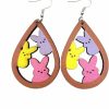 Fuqimanman2020 Colorful Easter Rabbit Wooden Dangle Earrings For Women Girls Jewelry | Earrings