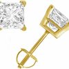 La4ve Diamonds La4Ve Diamonds Princess & Round-Cut Natural Diamond Screw Back Stud Earrings (I-J, I3) In 14K Gold | Diamond Accent Jewelry For Women, Kids And Babies | Gift Box Included (White, Yellow And Rose Gold) | Earrings