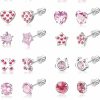 Besteel Besteel Hypoallergenic Screw Back Stud Earrings For Girls Women Cz Ball Stainless Steel Stud Earrings Set Cute Heart Pearl Flower Star Surgical Steel Screwback Earrings Multicolored 12 Pairs | Earrings