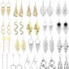 ESRICH 20 Pairs Alloy Earrings With 8 Pcs Gold,12 Pcs Sliver,20 Styles Of Earrings For Women Girls Jewelry Fashion And Christmas Gifts Valentine Birthday Party | Earrings