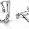 Reffeer Reffeer Solid 925 Sterling Silver Ocean Wave Hoop Earrings Huggies For Women Girls Cartilage Hoop Earrings Helix Minimalist | Earrings