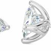 Carbon Atelier 14K Gold Classic Classic Compass Set 2.0Ctw Diamond Princess Cut Solitiare Earring - Choice Of Metal Colors | Earrings