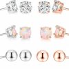 DwearBeauty 6 Pairs Stud Earrings Set,Hypoallergenic Opal Earrings Gold Plated Stud Earrings For Women | Earrings