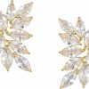 SWEETV Sweetv Bridal Wedding Earrings For Brides Bridesmaid, Marquise Cubic Zirconia Rhinestone Cluster Earrings For Women, Prom | Earrings