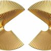 Bmadge Bmadge Gold Zinc Geometric Earrings Exaggerated Statement Earrings Punk Stylish Sectored Twisted Earring Jewelry For Women And Girls | Earrings