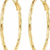 Degerde Degerde Gold Hoop Earrings For Women 14K Gold Plated Hoop Earrings For Women Sparkling Design Hypoallergenic Lightweight Women Earrings Hoops 40Mm | Earrings