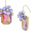 Betsey Johnson Flower Cluster Stone Drop Earrings | Earrings