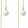 Cowlyn Cowlyn Pearl Tassel Threader Earrings 925 Sterling Silver Long Drop Dangle Ear Line Eardrop Piercing Hypoallergenic Jewelry For Women Girls | Earrings