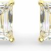 Adora Fine Jewelry 14K Solid Gold Lab Grown Moissanite Diamond Emerald Cut Solitaire Stud Earrings | 1.5 Or 4.0 Ctw | Screw Back Or Puish Back Posts | Made In Usa | By Adora Fine Jewelry | Earrings