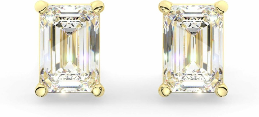 Adora Fine Jewelry 14K Solid Gold Lab Grown Moissanite Diamond Emerald Cut Solitaire Stud Earrings | 1.5 Or 4.0 Ctw | Screw Back Or Puish Back Posts | Made In Usa | By Adora Fine Jewelry | Earrings