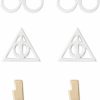 Harry Potter Harry Potter Jewelry, 3 Pair Earrings Sets Flash Plated, Silver Plated Studs - Deathly Hallows And Golden Snitch | Earrings