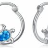 JUSTKIDSTOY Hypoallergenic Panda/Unicorn/Hummingbird/Dolphin Hoop Earrings For Women 925 Sterling Silver Animal Huggie Hoop Earrings Jewelry Gifts For Sensitive Ears | Earrings