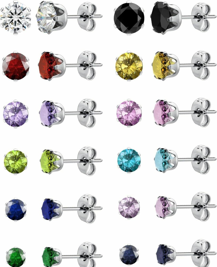 Wssxc Silver Earrings Women'S Earrings Men'S Earrings Cubic Zirconia Studs Earrings | Earrings