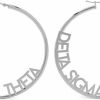 Sorority Shop Sorority Shop Delta Sigma Theta- Hoop Stainless Steel Dainty Earrings For Women - Delta Sigma Theta Jewelry With Ideal 2\" Diameter Hoops - Delta Sigma Theta Gifts | Earrings