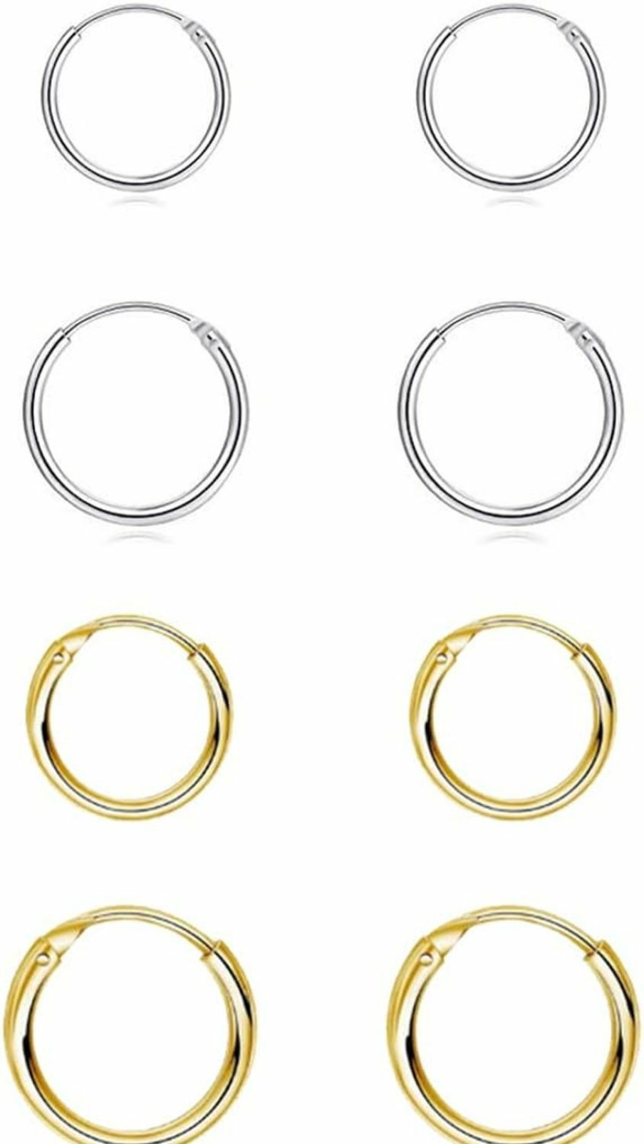 EPIRORA Silver Hoop Earrings- Cartilage Earring Small Hoop Earrings For Women Men Girls,4 Pairs Of Hypoallergenic 925 Sterling Silver Tragus Earrings | Earrings